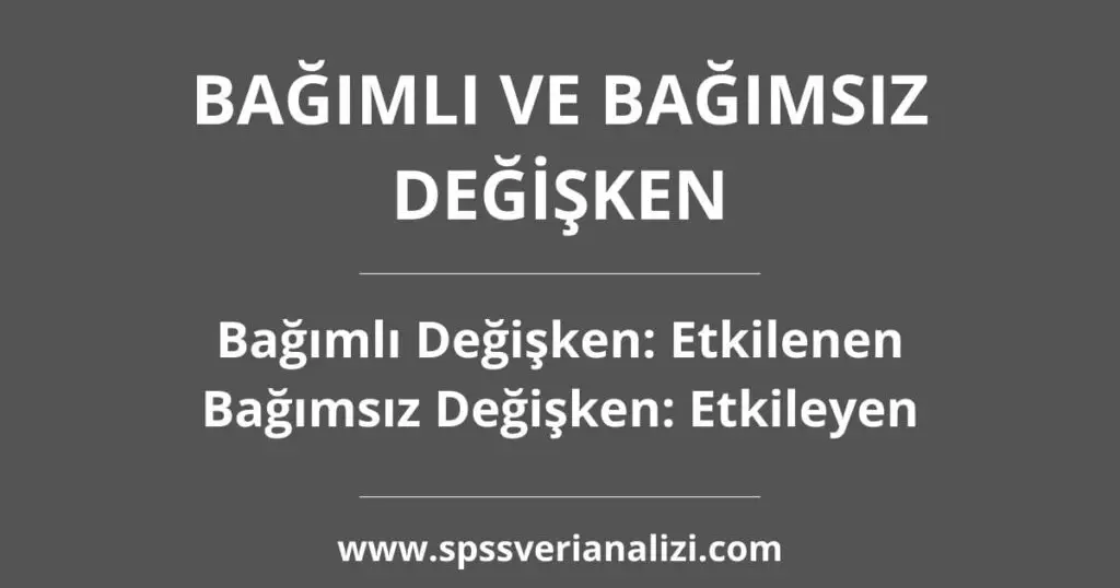 Bağımlı ve bağımsız değişken nedir?